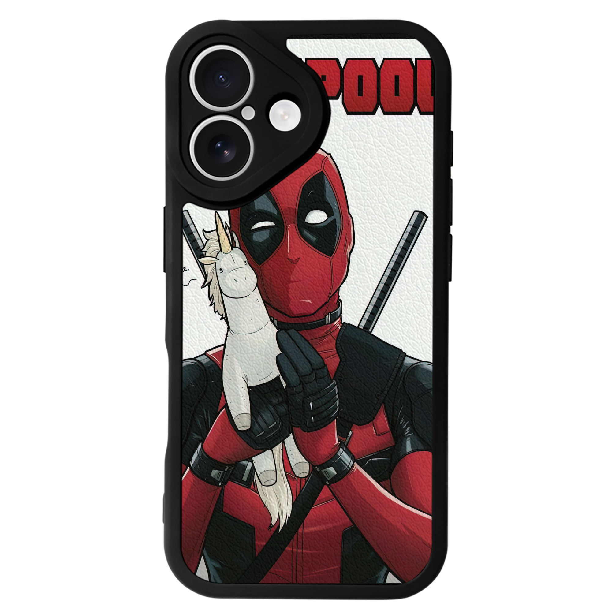 （画像用） Deadpool デッドプール 【iPhone 16シリーズ対応】シリコンスマホケース（レザー調） 材質：シリコン